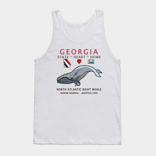 Georgia - North Atlantic Right Whale - State, Heart, Home - State Symbols Tank Top by cfmacomber